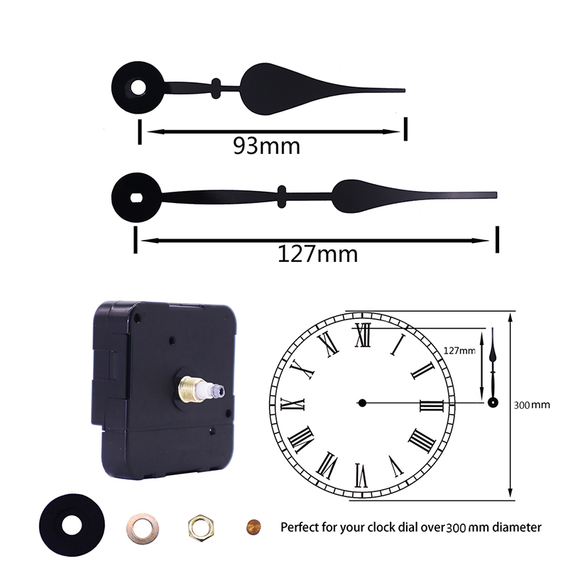 15mm große Drehmoment I Wellenuhr Bewegung und HR2057 schwarze Uhr Hände