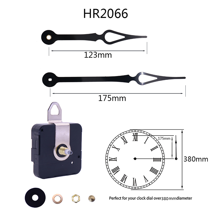 HR1688-17mm Schritt schwarze Uhr Bewegung und HR2066 Uhr Hände