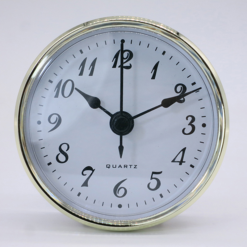 70mm Goldrahmen weiß unten Rund-Uhr-Einsatz